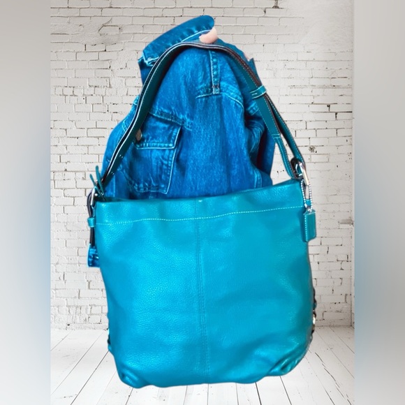 Coach Teal Convertible Duffle Shoulder Bag - Picture 5 of 14